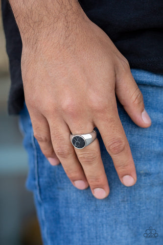 Carbon Print - Mens Ring Black