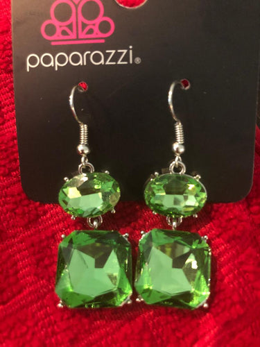 All Ice On Me Green Earrings